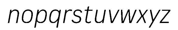Pennsylvania Sans Light Italic Font LOWERCASE