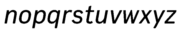Pennsylvania Sans Regular Italic Font LOWERCASE