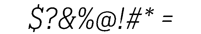 Pennsylvania Slab Light Italic Font OTHER CHARS