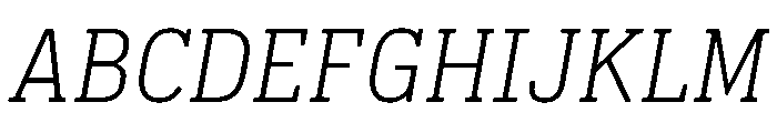 Pennsylvania Slab Light Italic Font UPPERCASE