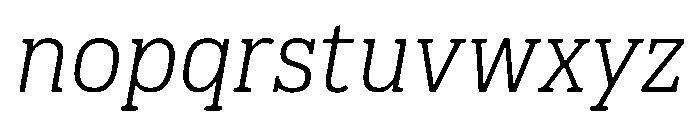 Pennsylvania Slab Light Italic Font LOWERCASE