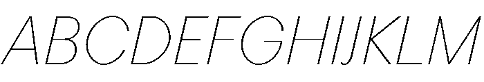 Perfektta TRIAL ThinItalic Instance Font UPPERCASE