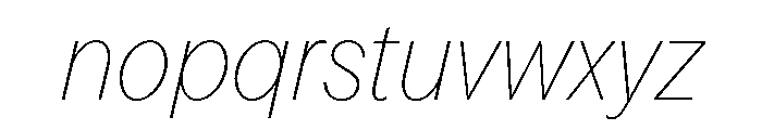 Perfektta TRIAL ThinItalic Instance Font LOWERCASE