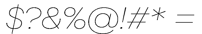 PeridotLatinWide ThinItalic Font OTHER CHARS