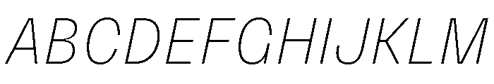 PetitFrèreNarrow ExtralightItalic Font UPPERCASE