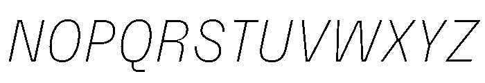 PetitFrèreNarrow ExtralightItalic Font UPPERCASE