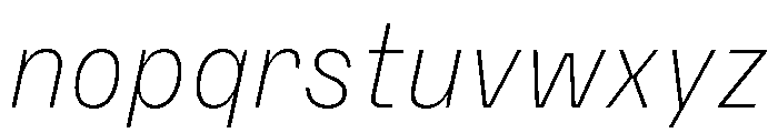 PetitFrèreNarrow ExtralightItalic Font LOWERCASE