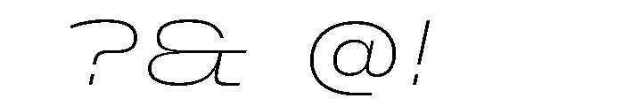 PetitFrèreWide ExtralightItalic Font OTHER CHARS