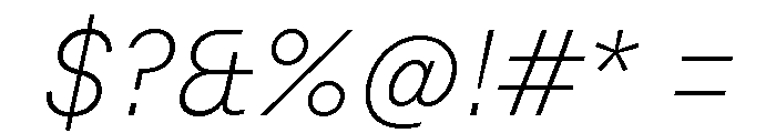 Peclet Thin Italic Font OTHER CHARS