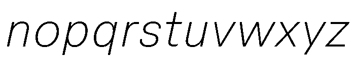 Peclet Thin Italic Font LOWERCASE