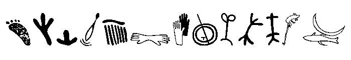 Petroglyphs Australian Font UPPERCASE