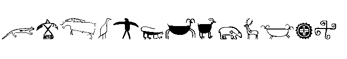 Petroglyphs North American Font LOWERCASE