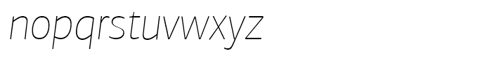 PF Centro Sans Extra Thin Italic Font LOWERCASE