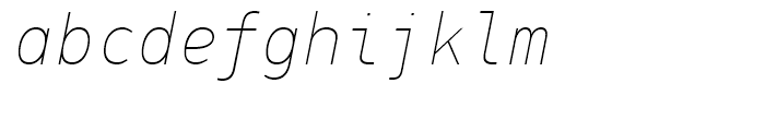 PF Din Mono Extra Thin Italic Font LOWERCASE