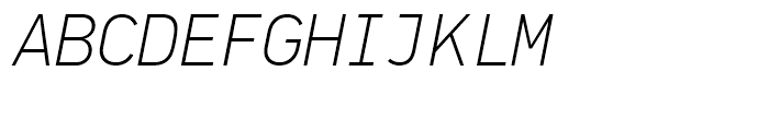 PF Din Mono Thin Italic Font UPPERCASE