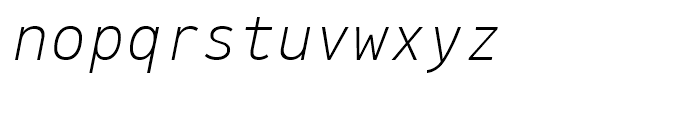 PF Din Mono Thin Italic Font LOWERCASE