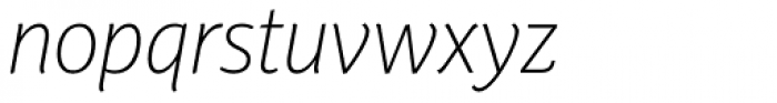 PF Adamant Sans Pro Thin Italic Font LOWERCASE