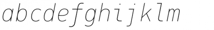 PF DIN Mono ExtraThin Italic Font LOWERCASE