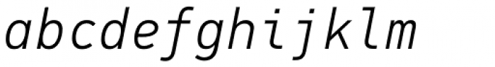 PF DIN Mono Light Italic Font LOWERCASE