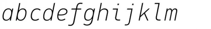 PF DIN Mono Thin Italic Font LOWERCASE