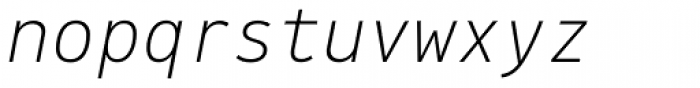 PF DIN Mono Thin Italic Font LOWERCASE