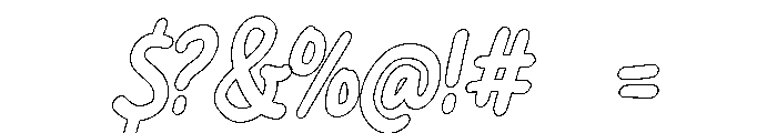 PG Amorelia Outline Font OTHER CHARS