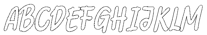 PG Amorelia Outline Font UPPERCASE