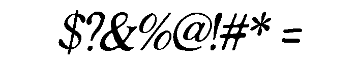 PG Bellamore Slant Font OTHER CHARS