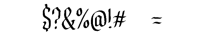 PG Black Letter Font OTHER CHARS