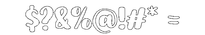 PG Butter Scotch Outline Font OTHER CHARS