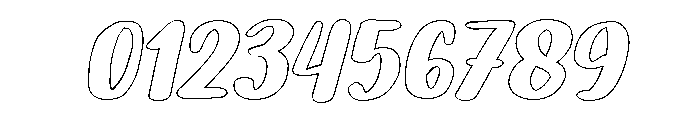 PG Butter Scotch Slant Outline Font OTHER CHARS