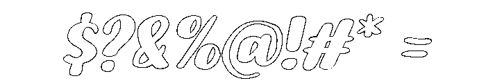 PG Butter Scotch Slant Outline Font OTHER CHARS