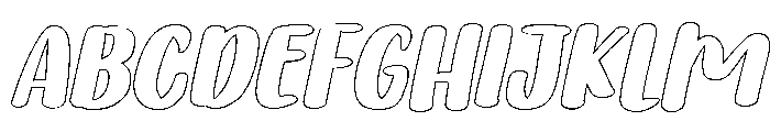 PG Butter Scotch Slant Outline Font UPPERCASE