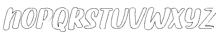 PG Butter Scotch Slant Outline Font UPPERCASE