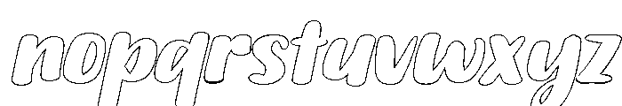 PG Butter Scotch Slant Outline Font LOWERCASE