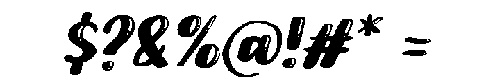 PG Butter Shine Slanted Font OTHER CHARS