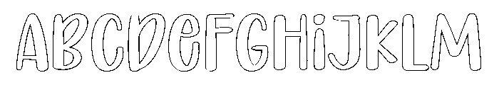 PG Dreamy Outline Font UPPERCASE