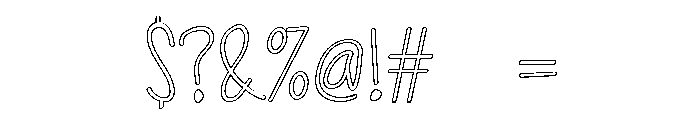 PG Elvarie Outline Font OTHER CHARS