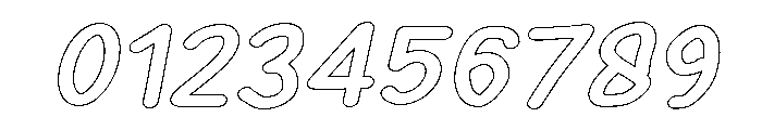 PG Evorine Oblique Outline Font OTHER CHARS