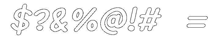 PG Evorine Oblique Outline Font OTHER CHARS