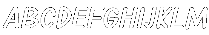 PG Evorine Oblique Outline Font UPPERCASE