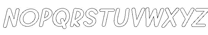 PG Evorine Oblique Outline Font UPPERCASE