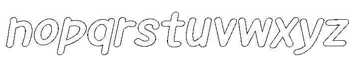 PG Evorine Oblique Outline Font LOWERCASE