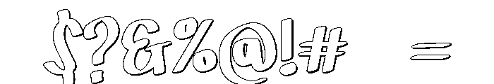 PG Ghostie Outline Font OTHER CHARS