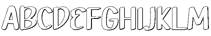 PG Ghostie Outline Font UPPERCASE