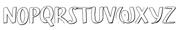 PG Ghostie Outline Font UPPERCASE