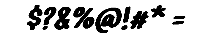 PG Jeloura Bold Slanted Font OTHER CHARS