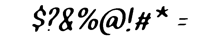 PG Jeloura Thin Slanted Soft Font OTHER CHARS