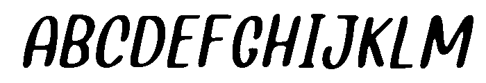PG Jeloura Thin Slanted Soft Font UPPERCASE