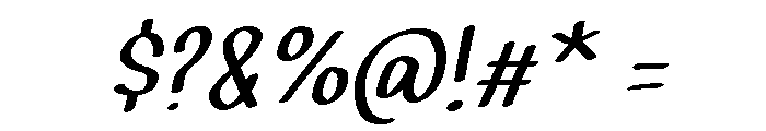 PG Jeloura Thin Slanted Font OTHER CHARS